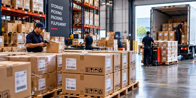packed cartons ready to
                ship